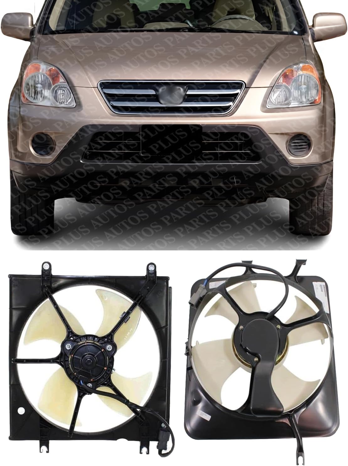 Front Radiator & A/C Condenser Single Fan Assembly Direct Replacement Compatible With 1997-2001 Honda CR-V HO3115106 HO3113110 19015P3F004-PFM 38615P3F000