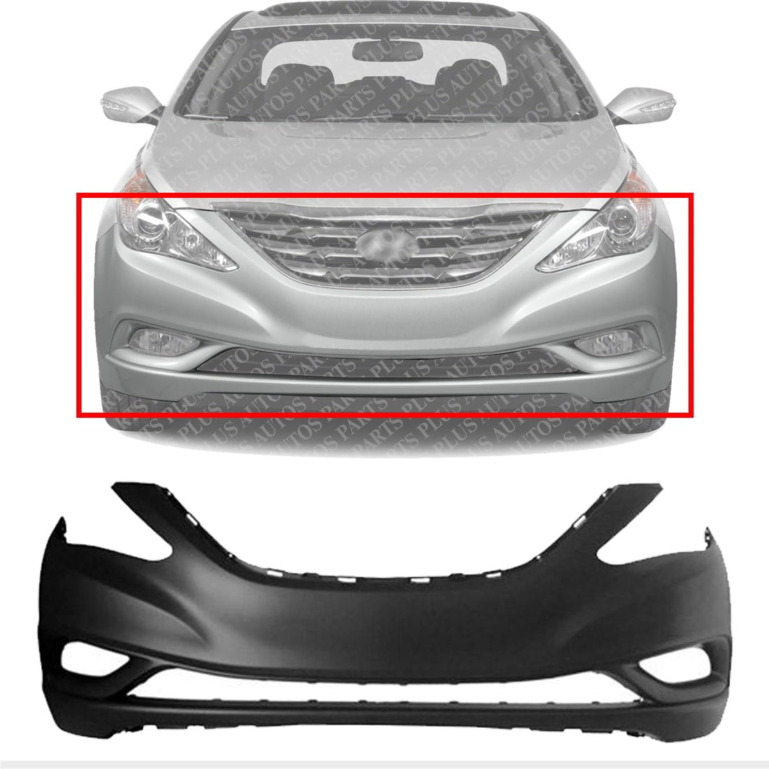AUTOS PARTS PLUS Front Bumper Cover Primed Direct Replacement Compatible With 2011-2013 Hyundai Sonata HY1000183 865113Q000