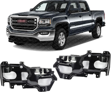 Set Of 2 Front Bumper Support Bracket Steel Right Passenger & Left Driver Side Direct Replacement Compatible With 2016-2018 GMC Sierra 1500 GM1062116 GM1063116 23381977 23381978