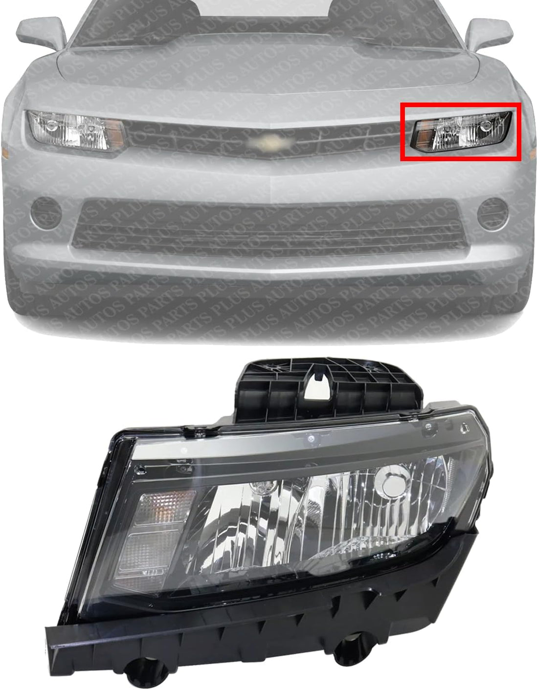 Front Head Light Assembly Left Driver Side Direct Replacement Compatible With 2014-2015 Chevrolet Camaro GM2502391 23187851