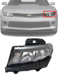 Front Head Light Assembly Left Driver Side Direct Replacement Compatible With 2014-2015 Chevrolet Camaro GM2502391 23187851