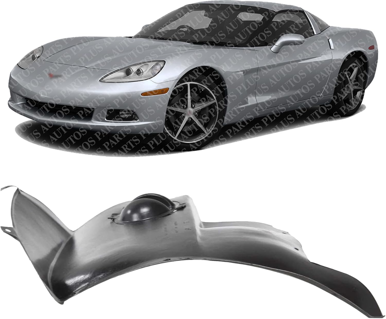 Front Section Fender Liner Left Driver Side Direct Replacement Compatible With 2005-2013 Chevrolet Corvette GM1248176 15233301