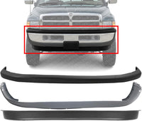 Front Bumper Upper Cover + Lower Valance + Air Dam Reflector Textured Direct Replacement Compatible With 1994-2001 Dodge Ram 1500/1994-2002 2500 3500 CH1000160 CH1090124 CH1000232