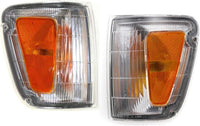 Set Of 2 Front Corner Light Assembly Plastic Left Driver & Right Passenger Side Direct Replacement Compatible With 1993-1998 Toyota T100 TO2521140 TO2520140 8161034010 8162034010