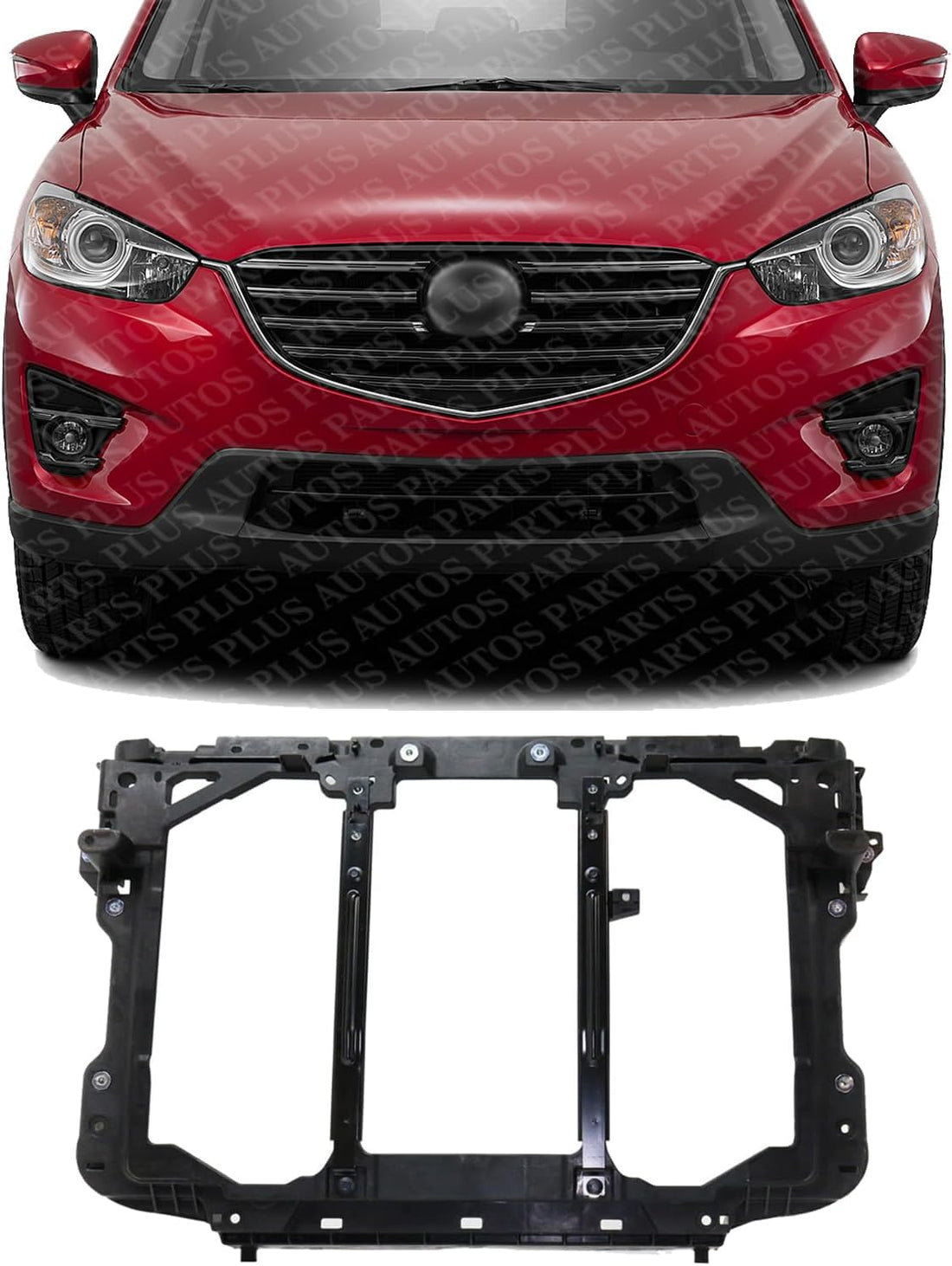 Front Radiator Support Plastic/Fiberglass With Steel Direct Replacement Compatible With 2016 Mazda CX-5 MA1225161 KA0M53110