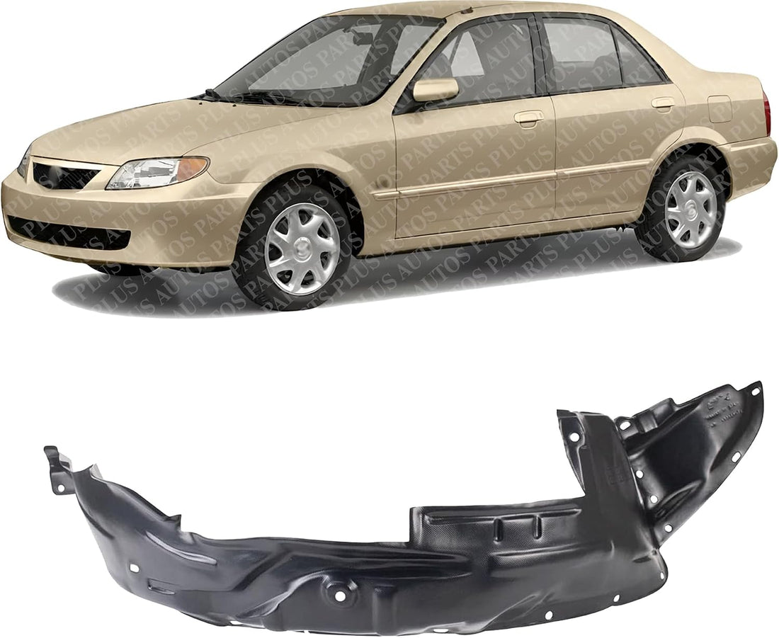 Front Fender Liner Left Driver Side Direct Replacement Compatible With 2001-2003 Mazda Protege MA1248112 B30D56141A