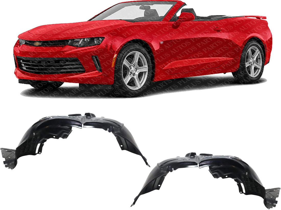 Set of 2 Front Fender Liner Plastic Left Driver & Right Passenger Side Direct Replacement Compatible with 2016-2024 Chevrolet Camaro GM1249296 GM1248296 84922606 84922604