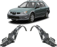 Set Of 2 Front Fender Liner Right Passenger & Left Driver Side Direct Replacement Compatible With 2006-2007 Subaru Impreza SU1249116 SU1248116 59110FE120 59110FE131