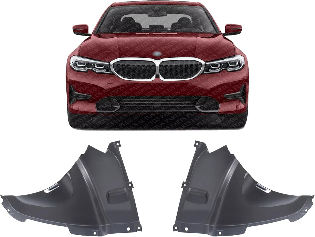 Set Of 2 Front Lower Section Fender Liner Right Passenger & Left Driver Side Direct Replacement Compatible With 2013-2019 BMW 3-Series BM1251125 BM1250125 51718055020 51718055019