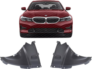 Set Of 2 Front Lower Section Fender Liner Right Passenger & Left Driver Side Direct Replacement Compatible With 2013-2019 BMW 3-Series BM1251125 BM1250125 51718055020 51718055019