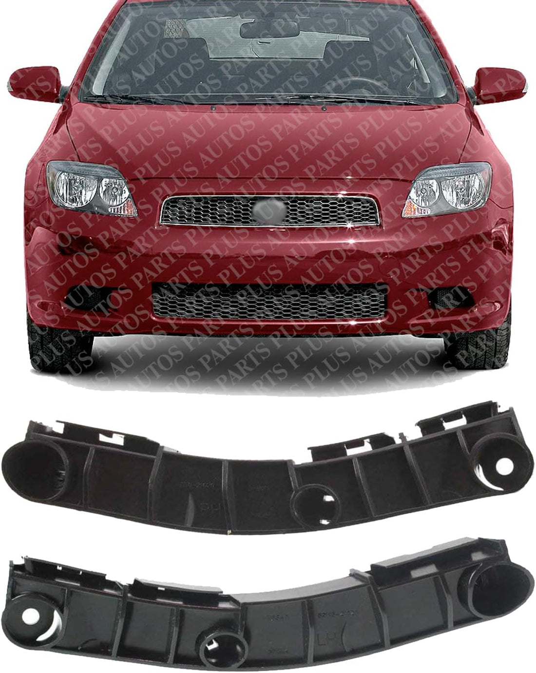 Set Of 2 Front Bumper Bracket Left Driver & Right Passenger Side Direct Replacement Compatible With 2005-2010 Scion tC SC1043100 SC1042100 5211521020 5211621020