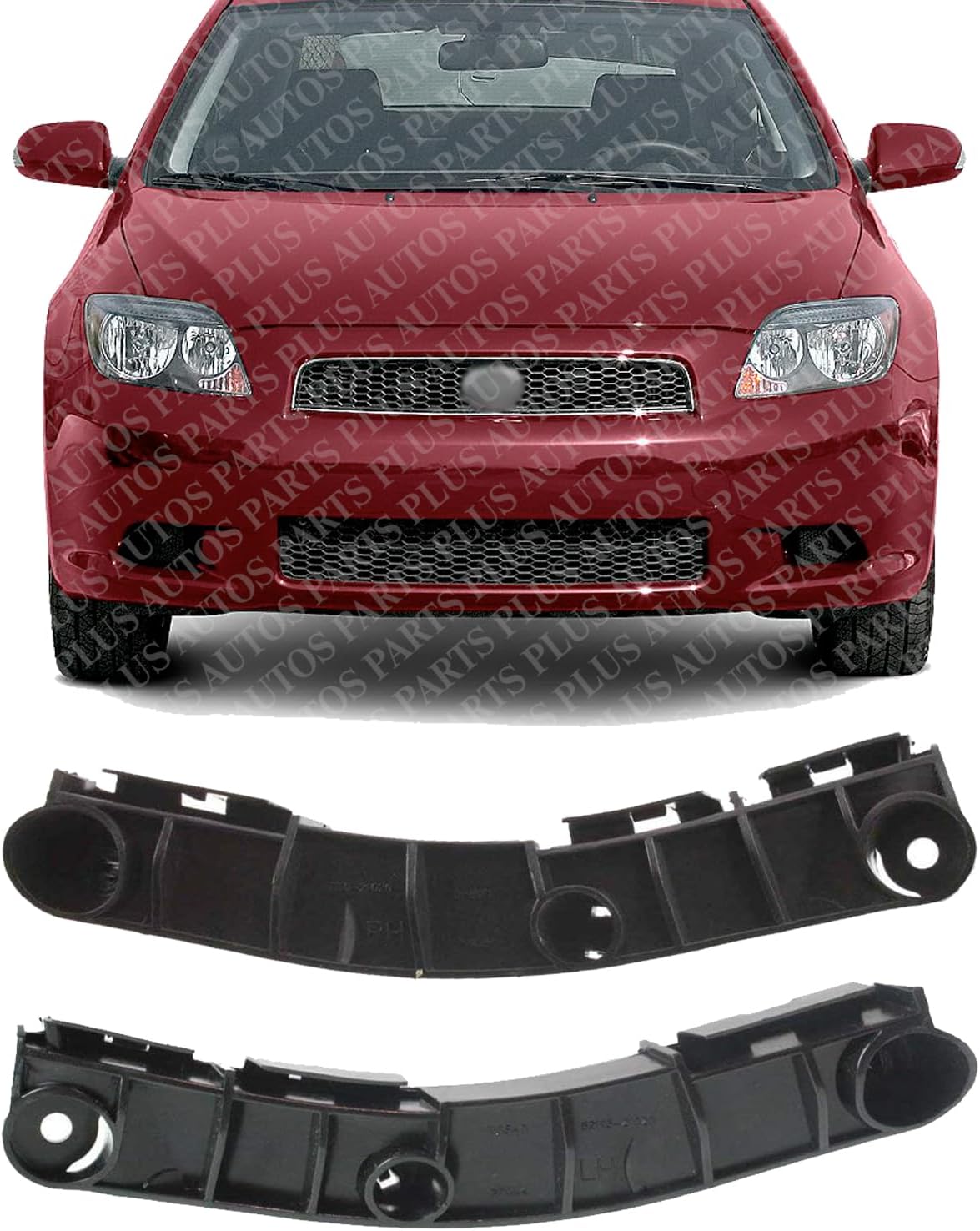 Set Of 2 Front Bumper Bracket Left Driver & Right Passenger Side Direct Replacement Compatible With 2005-2010 Scion tC SC1043100 SC1042100 5211521020 5211621020