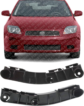 Set Of 2 Front Bumper Bracket Left Driver & Right Passenger Side Direct Replacement Compatible With 2005-2010 Scion tC SC1043100 SC1042100 5211521020 5211621020