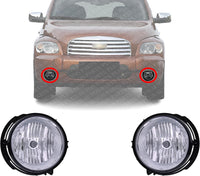 Set of 2 Front Fog Light Assembly Left Driver & Right Passenger Side Direct Replacement Compatible With 2006-2011 Chevrolet HHR GM2593155 GM2592155 15813308 15813307