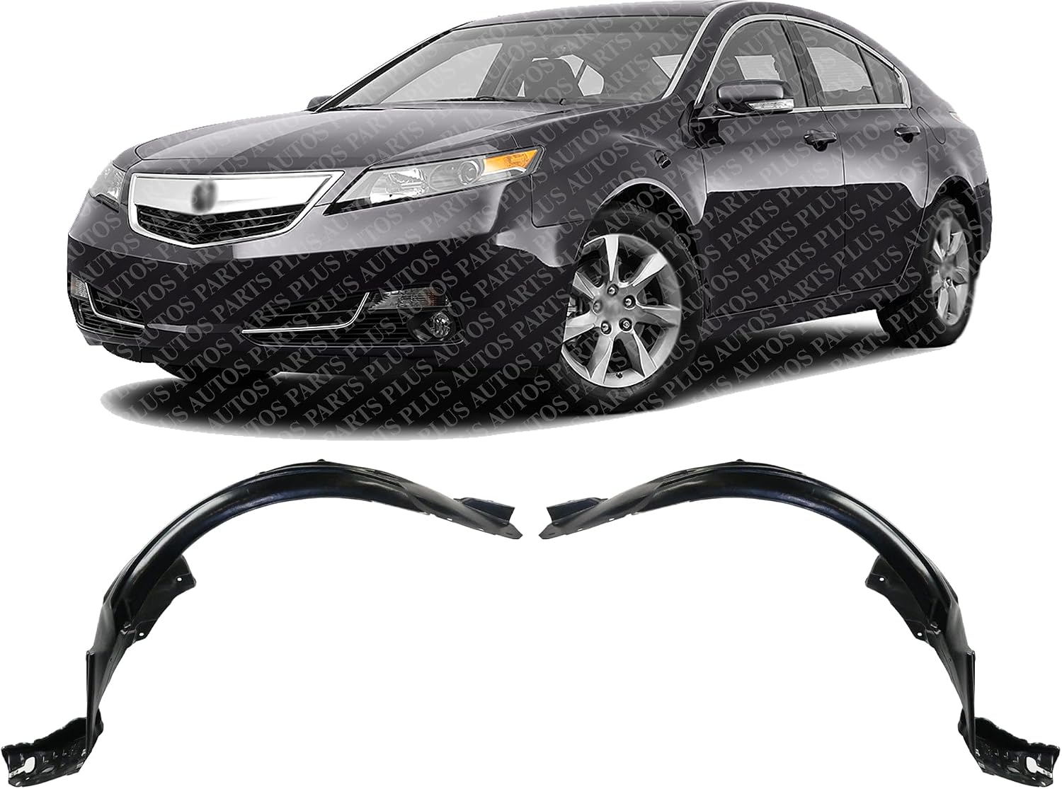 Set Of 2 Front Fender Liner Right Passenger & Left Driver Side Direct Replacement Compatible With 2012-2014 Acura TL AC1249133 AC1248133 74101TK4A01-PFM 74151TK4A01-PFM
