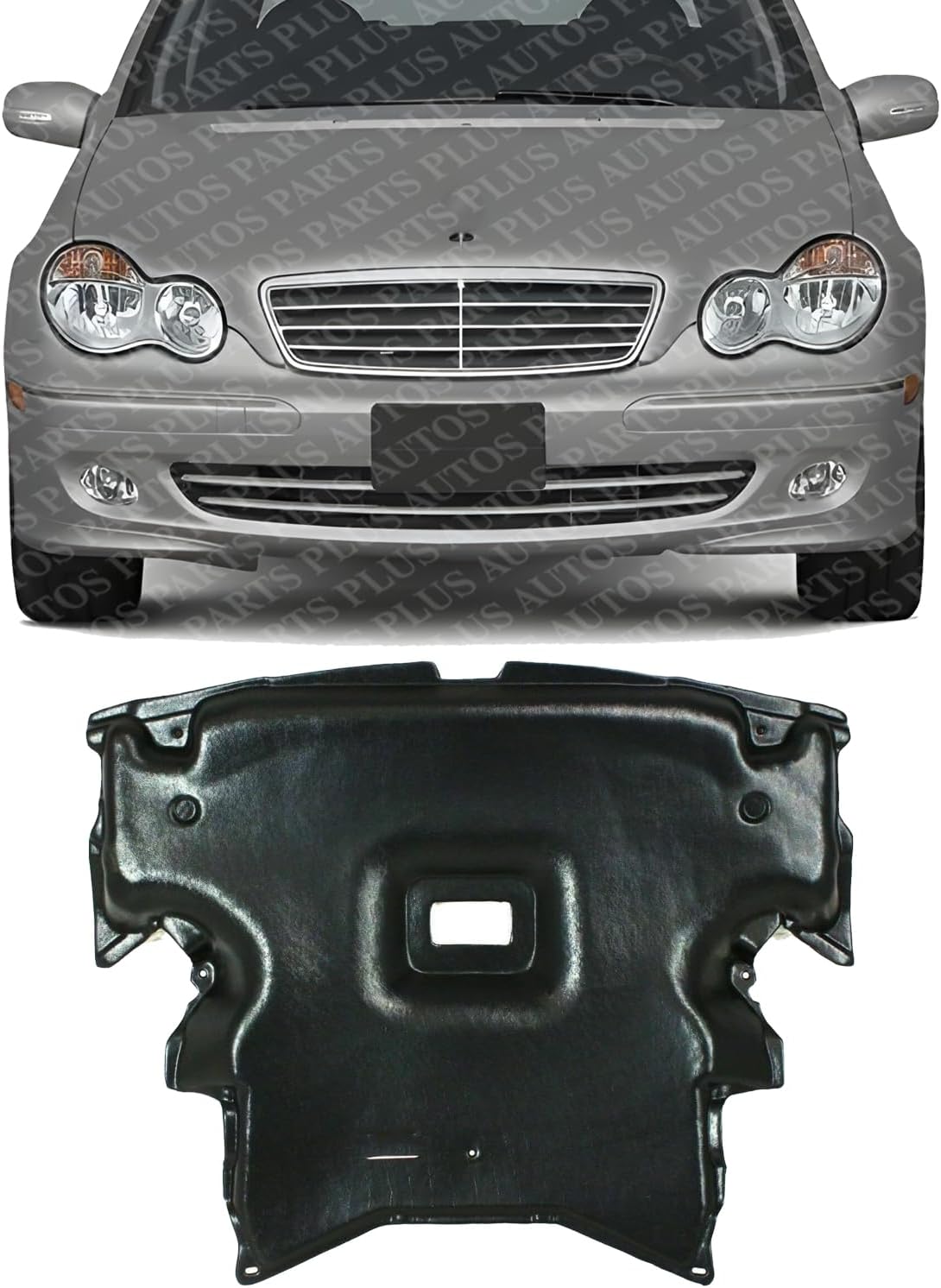 Front Engine Splash Shield Under Cover Plastic Direct Replacement Compatible with 2001-2007 Mercedes Benz C-Class MB1228106 2035243230