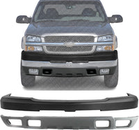 Front Bumper Upper Cover + Lower Valance Air Deflector Textured Gray Direct Replacement Compatible With 2003-2006 Chevrolet Silverado 2500HD 3500 GM1051109 GM1092173 15139804 10367213
