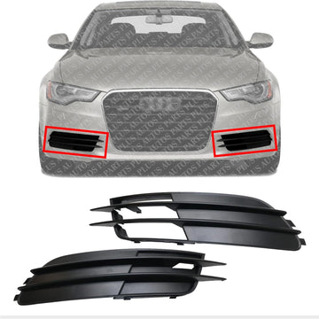 Set Of 2 Front Fog Light Cover Left Driver And Right Passenger Side Direct Replacement Compatible With 2012-2015 Audi A6 AU1039124 AU1038124 4G0807682F9B9 4G08076819B9
