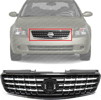 Front Grille Chrome Shell With Painted Dark Gray Insert Direct Replacement Compatible With 2005-2006 Nissan Altima NI1200213 62070ZB000