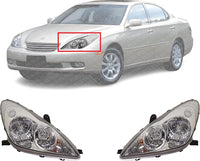 Set Of 2 Head Light Assembly Left Driver & Right Passenger Side Direct Replacement Compatible With 2002-2003 Lexus ES300 / 2004 ES330 LX2502114 LX2503114 8117033450 8113033450