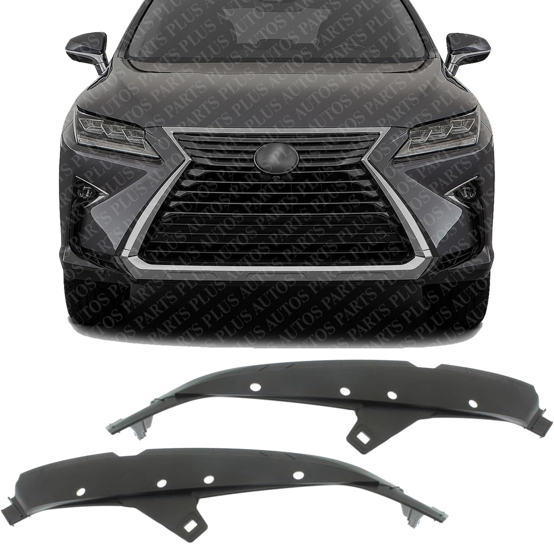 Set Of 2 Front Bumper Bracket Plastic Left Driver & Right Passenger Side Direct Replacement Compatible With 2016-2019 Lexus RX350 / RX450h LX1043115 LX1042115 521150E080 521160E060