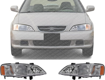 Set Of 2 Front Headlight Lens And Housing Right Passenger & Left Driver Side Direct Replacement Compatible With 1999-2001 Acura TL AC2518104 AC2519104 33151S0KA01 33101S0KA01