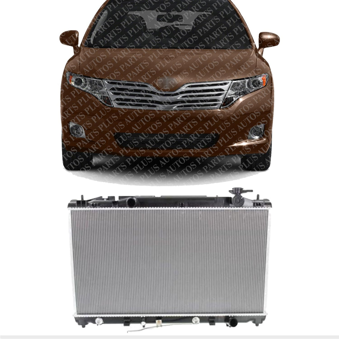 Front Radiator Aluminum Core Direct Replacement Compatible With 2009-2016 Toyota Venza TO3010332 16400-0V010