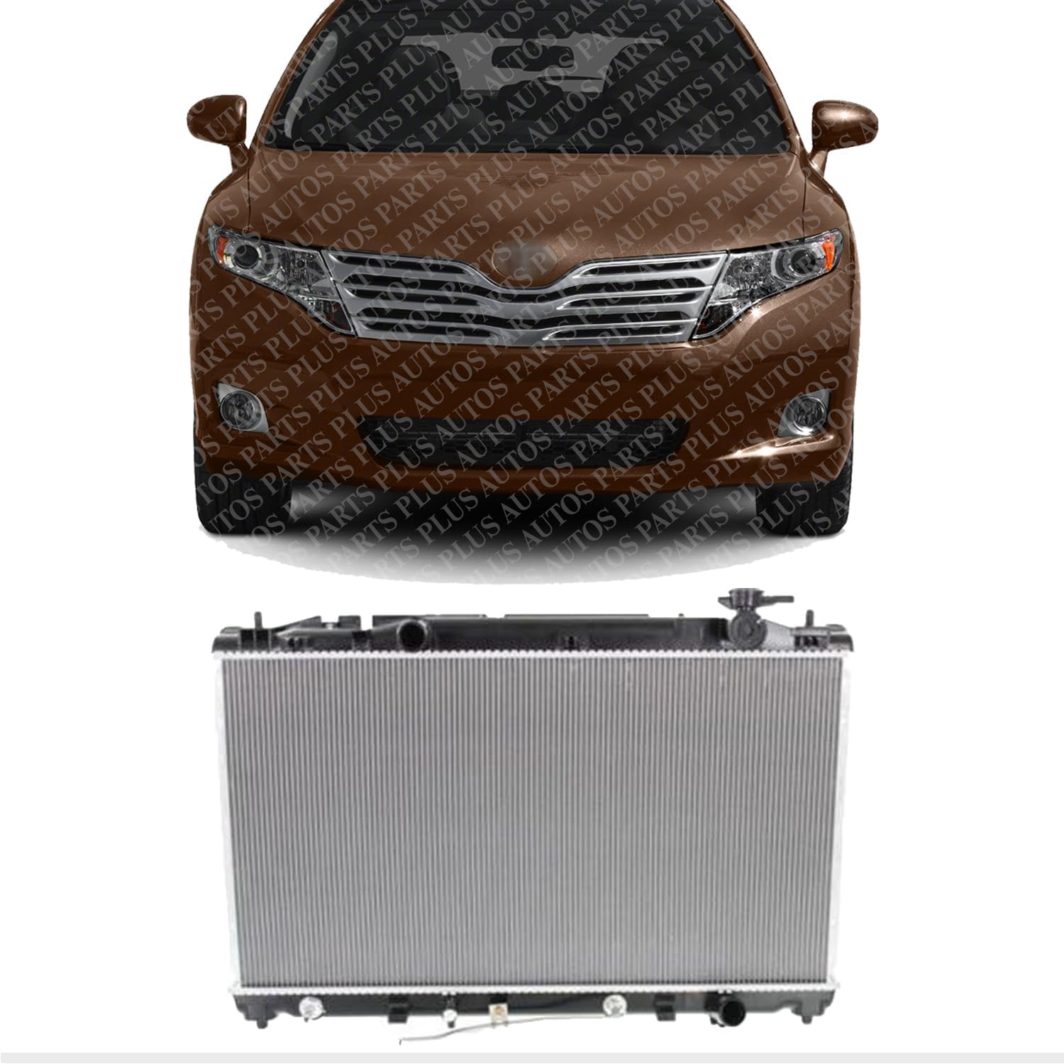 Front Radiator Aluminum Core Direct Replacement Compatible With 2009-2016 Toyota Venza TO3010332 16400-0V010