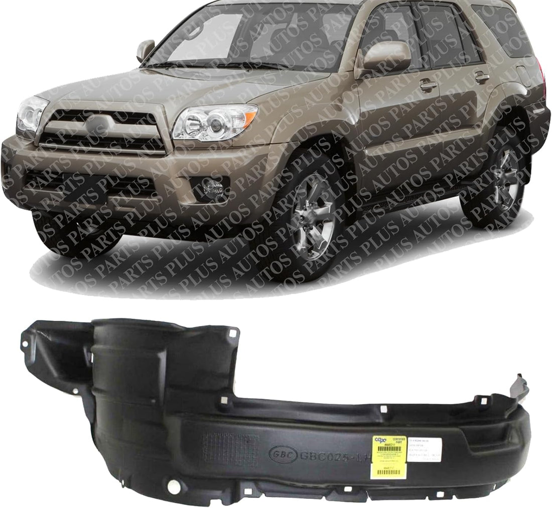 Front Fender Liner Left Driver Side Direct Replacement Compatible With 2006-2009 Toyota 4Runner TO1250124 5387635090