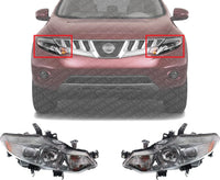 Set Of 2 Front Headlight Assembly Right Passenger & Left Driver Side Direct Replacement Compatible With 2009-2014 Nissan Murano NI2502185 NI2503185 260601AA0A 260601AA0D 260101AA0A