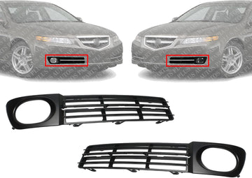 AUTOS PARTS PLUS Set of 2 Front Fog Light Molding Primed Left Driver & Right Passenger Side Direct Replacement Compatible With 2007-2008 Acura TL AC1039104 AC1038104 71107SEPA10ZA 71102SEPA10ZA