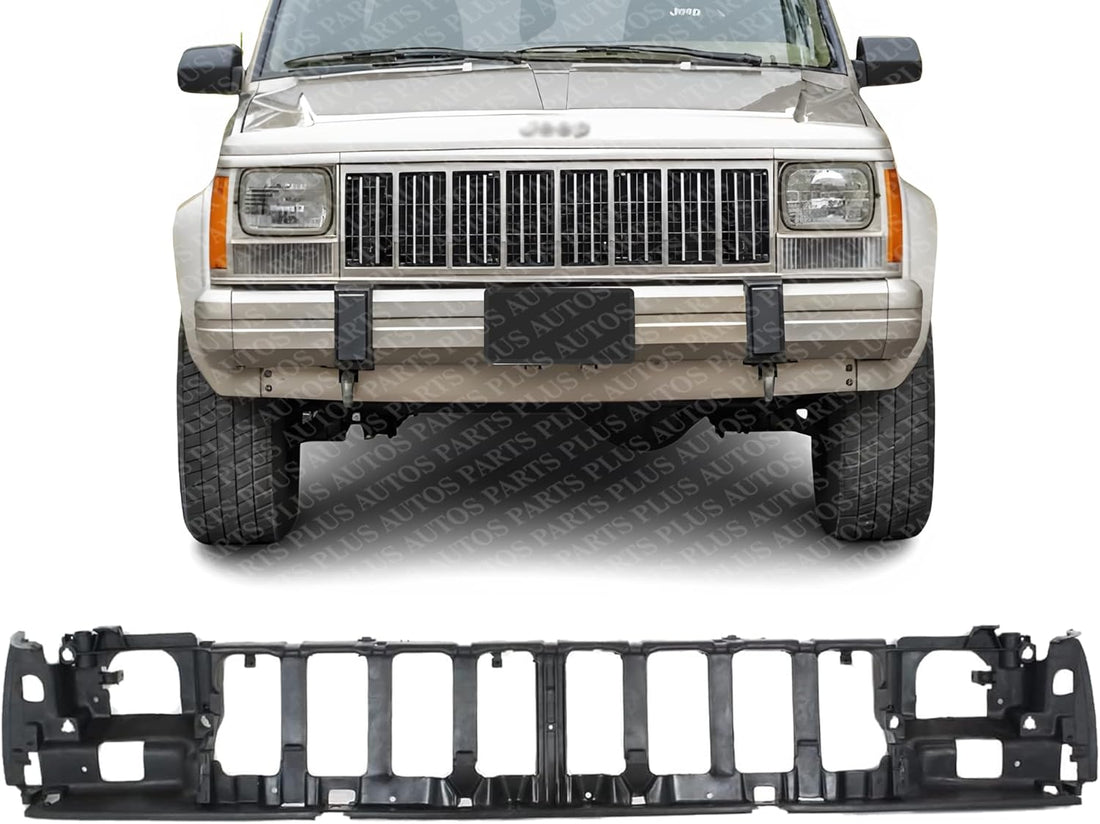 Front Header Panel ABS Plastic Without Headlight Leveling Device Direct Replacement Compatible With 1993-1995 Jeep Grand Cherokee CH1220110 55054886