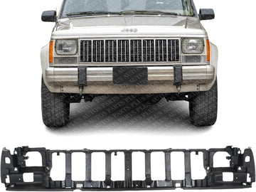 Front Header Panel ABS Plastic Without Headlight Leveling Device Direct Replacement Compatible With 1993-1995 Jeep Grand Cherokee CH1220110 55054886
