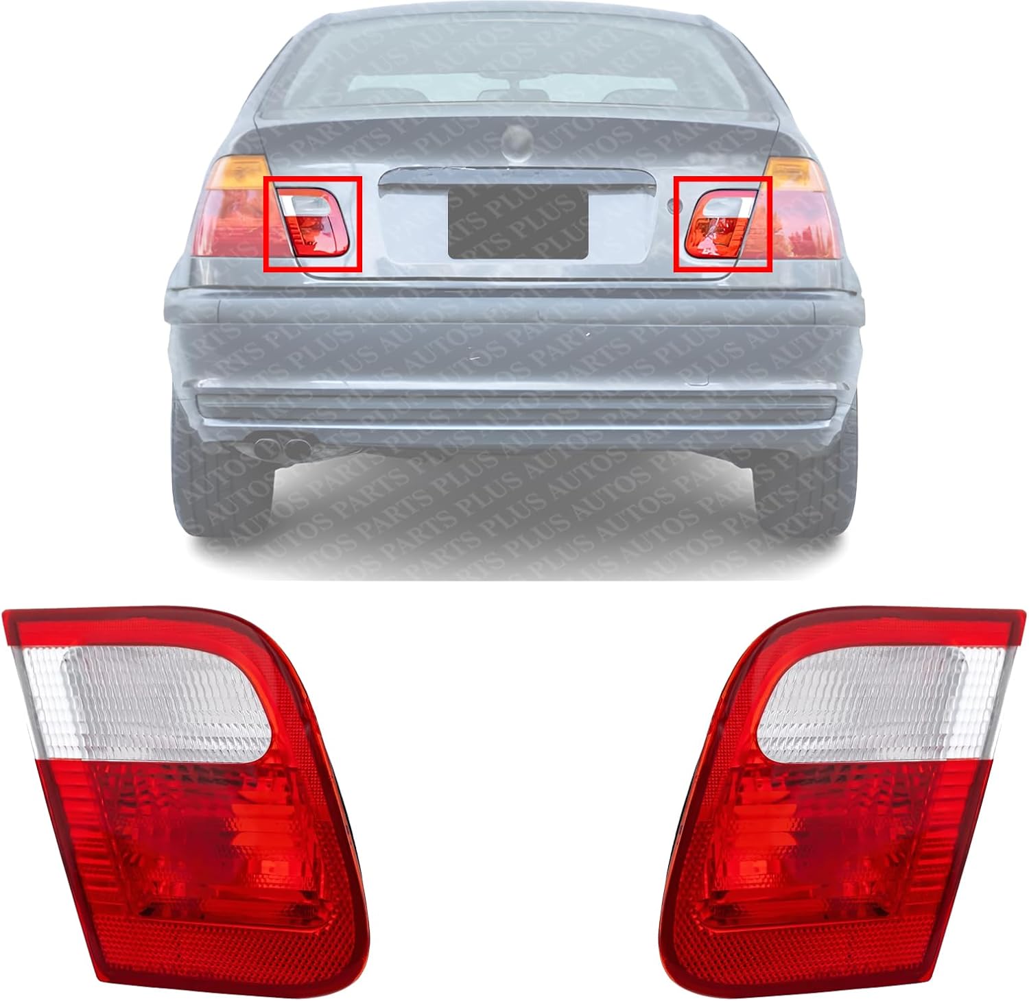 Set Of 2 Tail Light Inner Lens And Housing Right Passenger & Left Driver Side Direct Replacement Compatible With 1999-2001 BMW 3-Series BM2883101 BM2882101 63218364923 63218364924