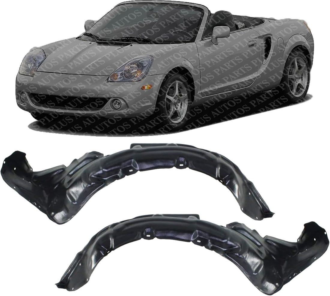Set Of 2 Front Fender Liner Plastic Left Driver & Right Passenger Side Direct Replacement Compatible With 2000-2005 Toyota MR2 Spyder TO1251117 TO1250117 5380517020 5380617020