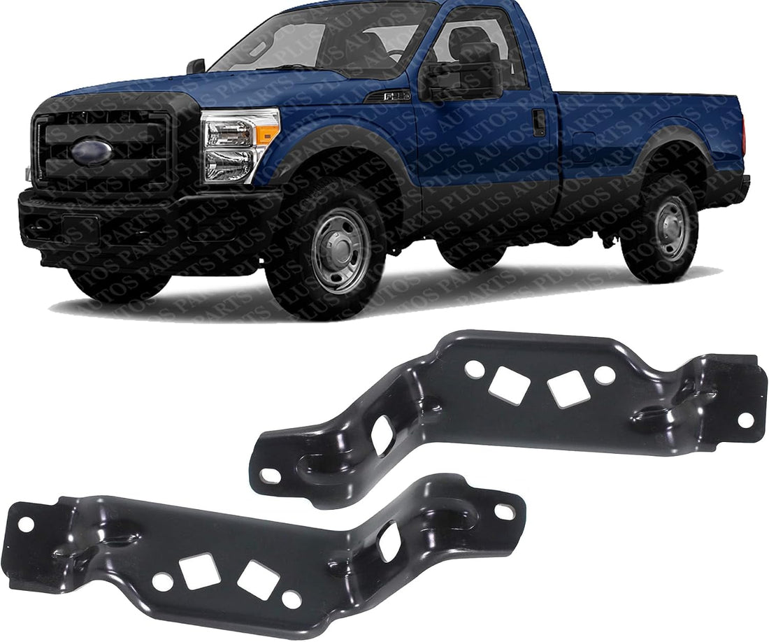 Set Of 2 Front Bumper Outer Bracket Steel Left Driver & Right Passenger Side Direct Replacement Compatible With 2011-2016 Ford F-Series Super Duty FO1067186 FO1066186