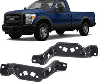 Set Of 2 Front Bumper Outer Bracket Steel Left Driver & Right Passenger Side Direct Replacement Compatible With 2011-2016 Ford F-Series Super Duty FO1067186 FO1066186
