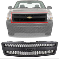 AUTOS PARTS PLUS Front Grille Textured Shell & Insert Direct Replacement Compatible With Chevrolet Silverado 1500 2007-2013 GM1200578 25810706 22829433