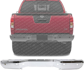 Step Bumper Face Bar Chrome Steel With Object Sensor Holes Direct Replacement Compatible With 2013-2019 Nissan Frontier NI1102157 850309BF0B