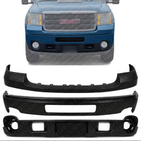 Front Bumper Cover Face Bar Steel + Upper Cover Primed + Lower Valance Air Deflector Textured Direct Replacement Compatible With 2011-2014 GMC Sierra 2500HD 3500 GM1014105 GM1002840