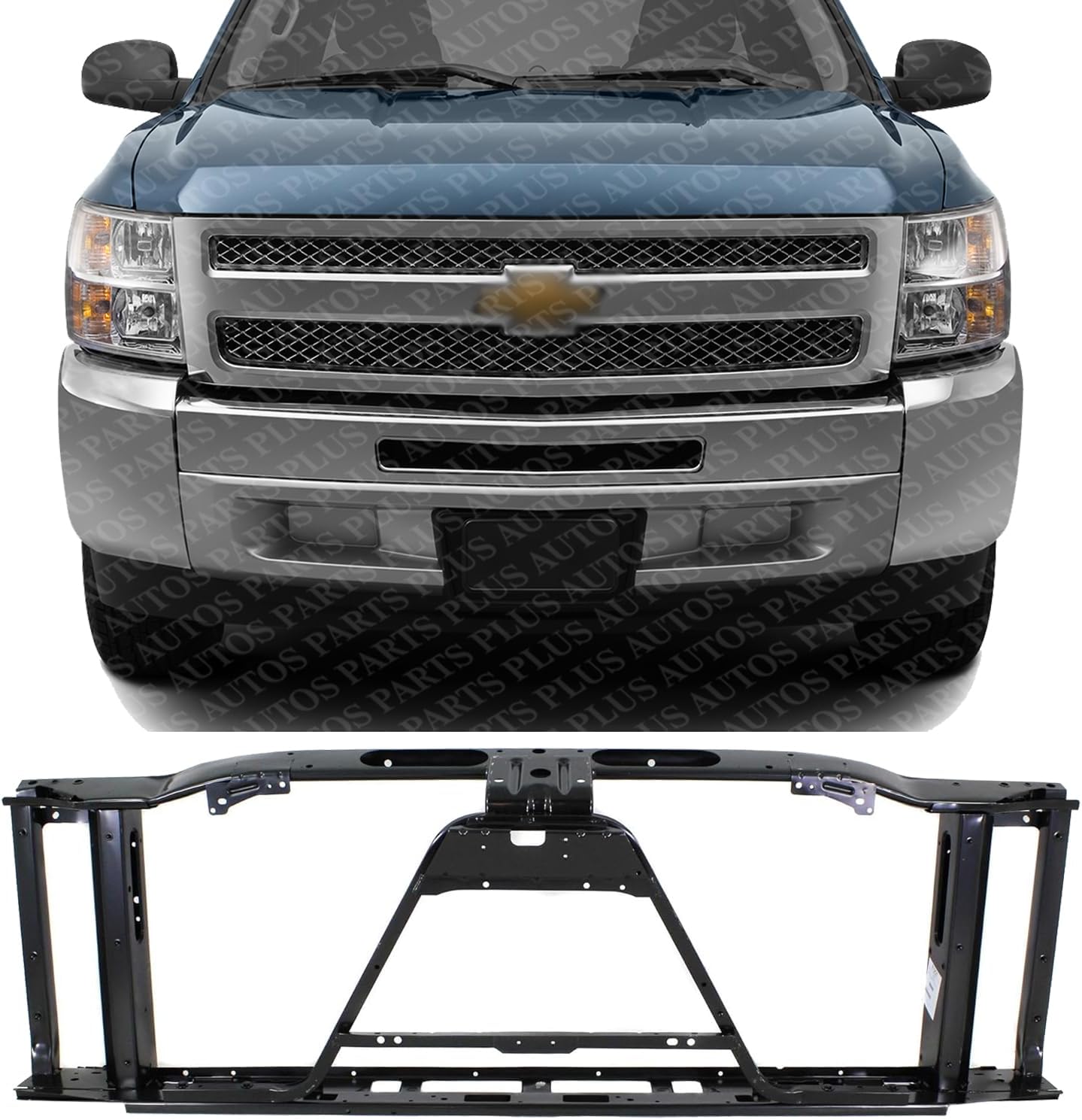 Front Radiator Support Assembly Steel Direct Replacement Compatible With 2010-2013 Chevrolet Silverado/GMC Sierra 1500 GM1225282 22765834