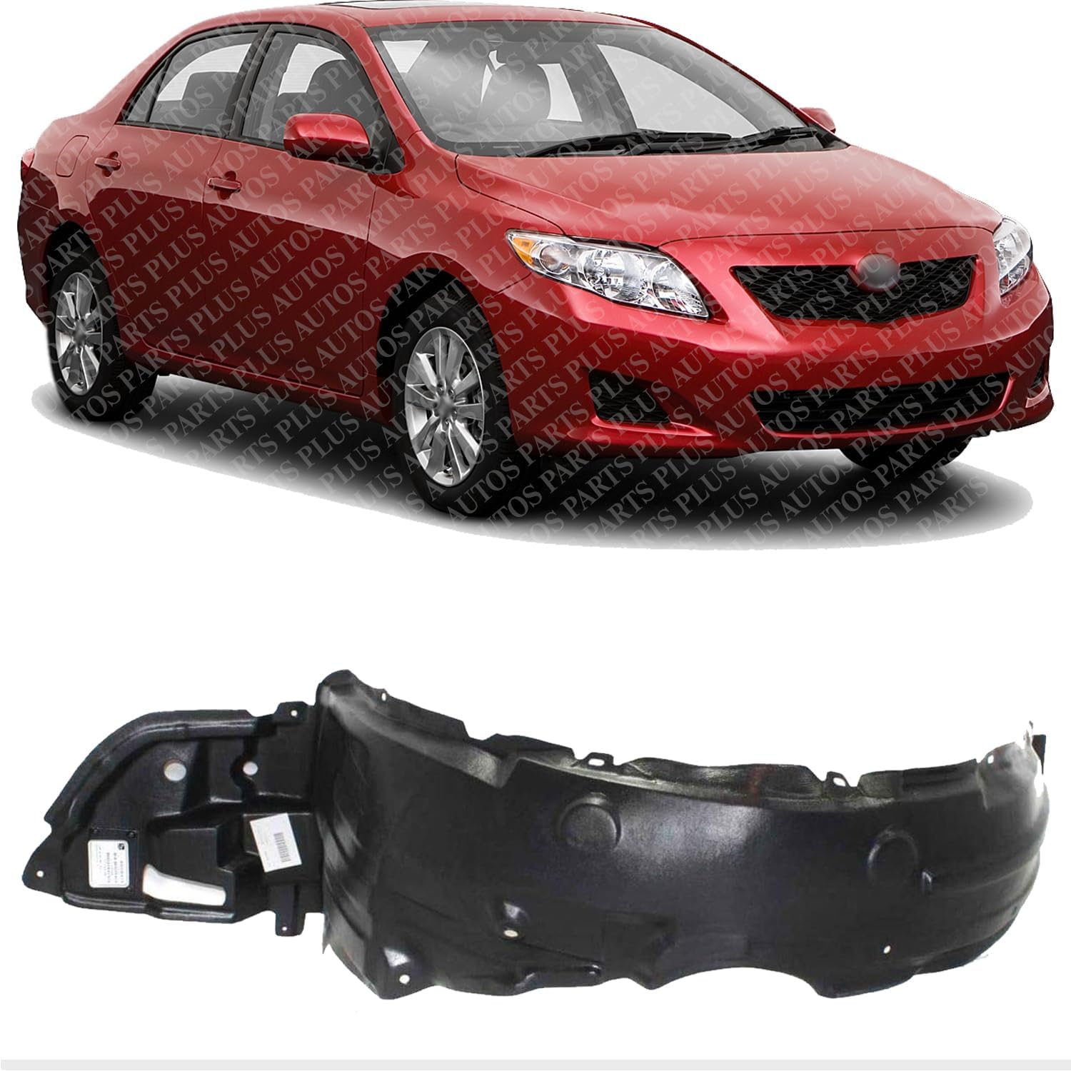 Front Fender Liner Right Passenger Side Direct Replacement Compatible With 2009-2010 Toyota Corolla TO1249149 5387502260