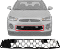 Front Bumper Grille Textured Plastic Direct Replacement Compatible With 2016-2017 Mitsubishi Lancer MI1036109 6402A399