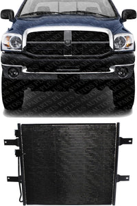Front AC Condenser Aluminum Core Direct Replacement Compatible With 2007-2009 Dodge Ram Pickup 2500 3500 CH3030239 55057095AA