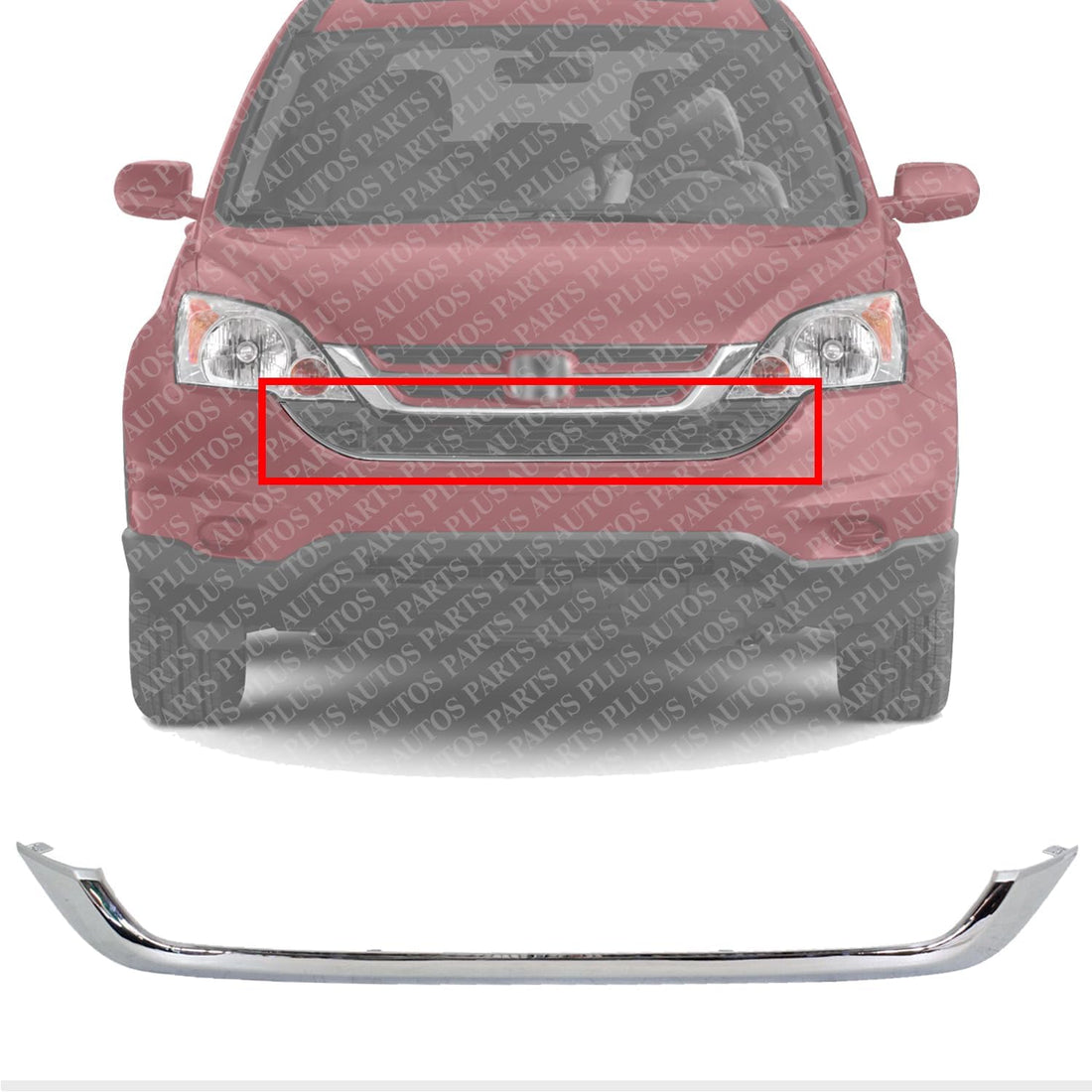 Front Lower Grille Trim Chrome Direct Replacement Compatible With 2010-2011 Honda CR-V HO1210131 71127SXSA01