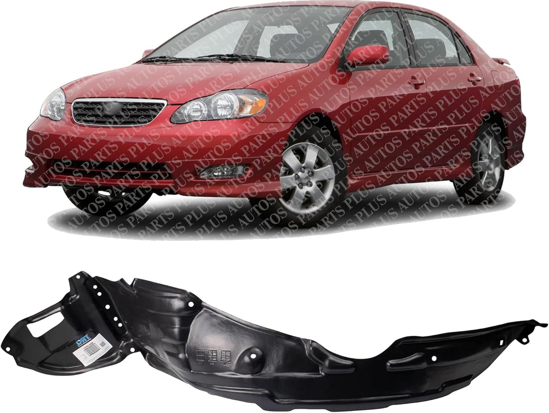 Front Fender Liner Left Driver Side Direct Replacement Compatible With 2003-2008 Toyota Corolla TO1248119 5387602090