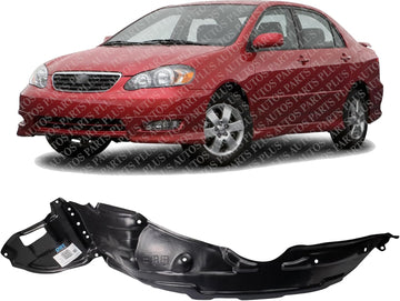 Front Fender Liner Left Driver Side Direct Replacement Compatible With 2003-2008 Toyota Corolla TO1248119 5387602090