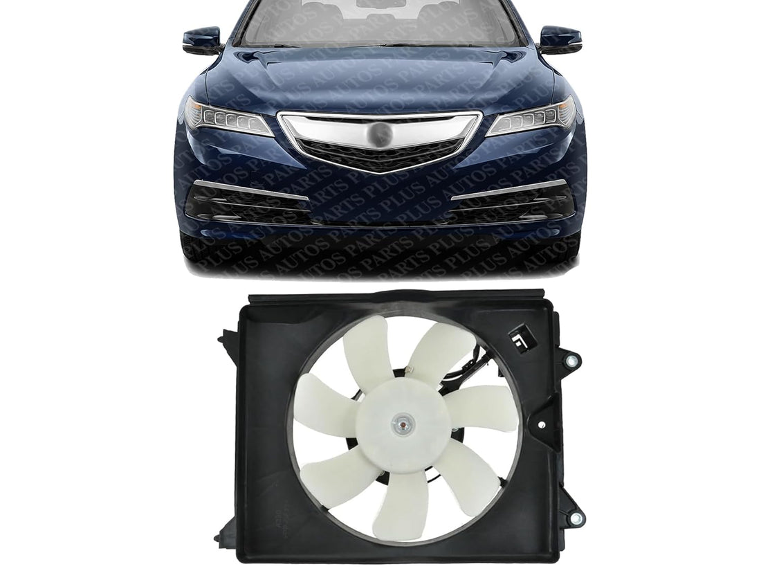Front A/C Condenser Cooling Fan Assembly Plastic Direct Replacement Compatible with 2012-2015 Honda Civic / 2013-2015 Acura ILX HO3115159 19030RSJE01-PFM