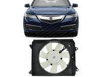 Front A/C Condenser Cooling Fan Assembly Plastic Direct Replacement Compatible with 2012-2015 Honda Civic / 2013-2015 Acura ILX HO3115159 19030RSJE01-PFM