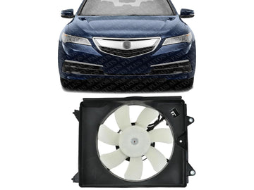 Front A/C Condenser Cooling Fan Assembly Plastic Direct Replacement Compatible with 2012-2015 Honda Civic / 2013-2015 Acura ILX HO3115159 19030RSJE01-PFM